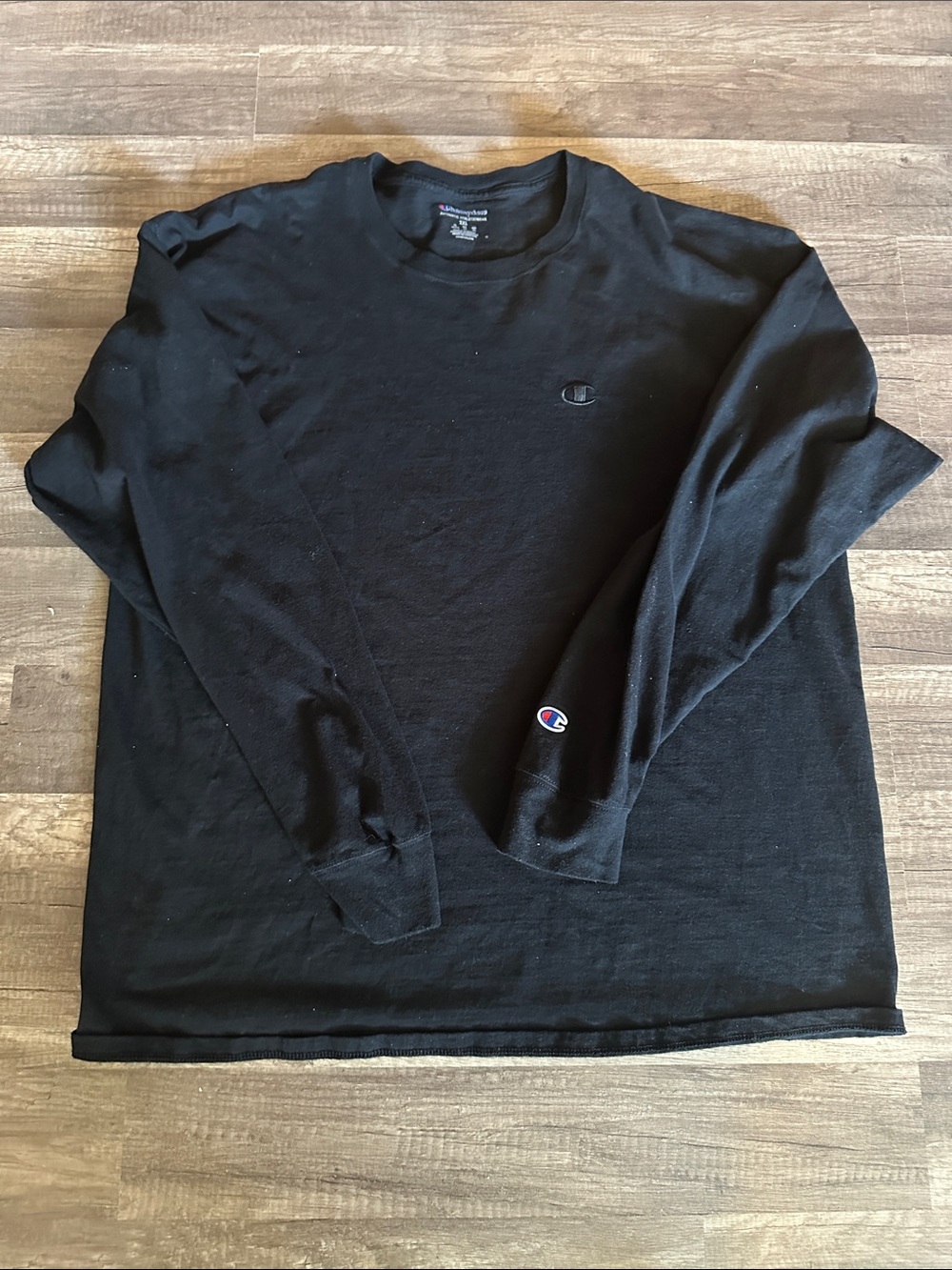 Men’s Champion Black Long Sleeve Tee Shirt in size 2XL